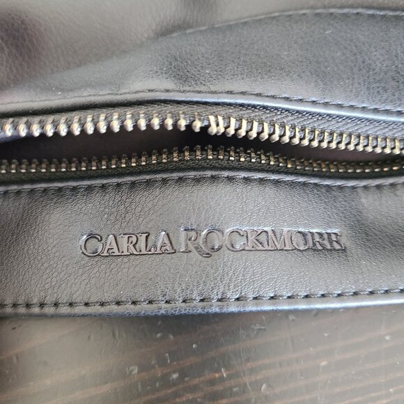 Carla Rockmore Hobo Bag Black Handbag Purse Vegan Leather - Picture 7 of 12